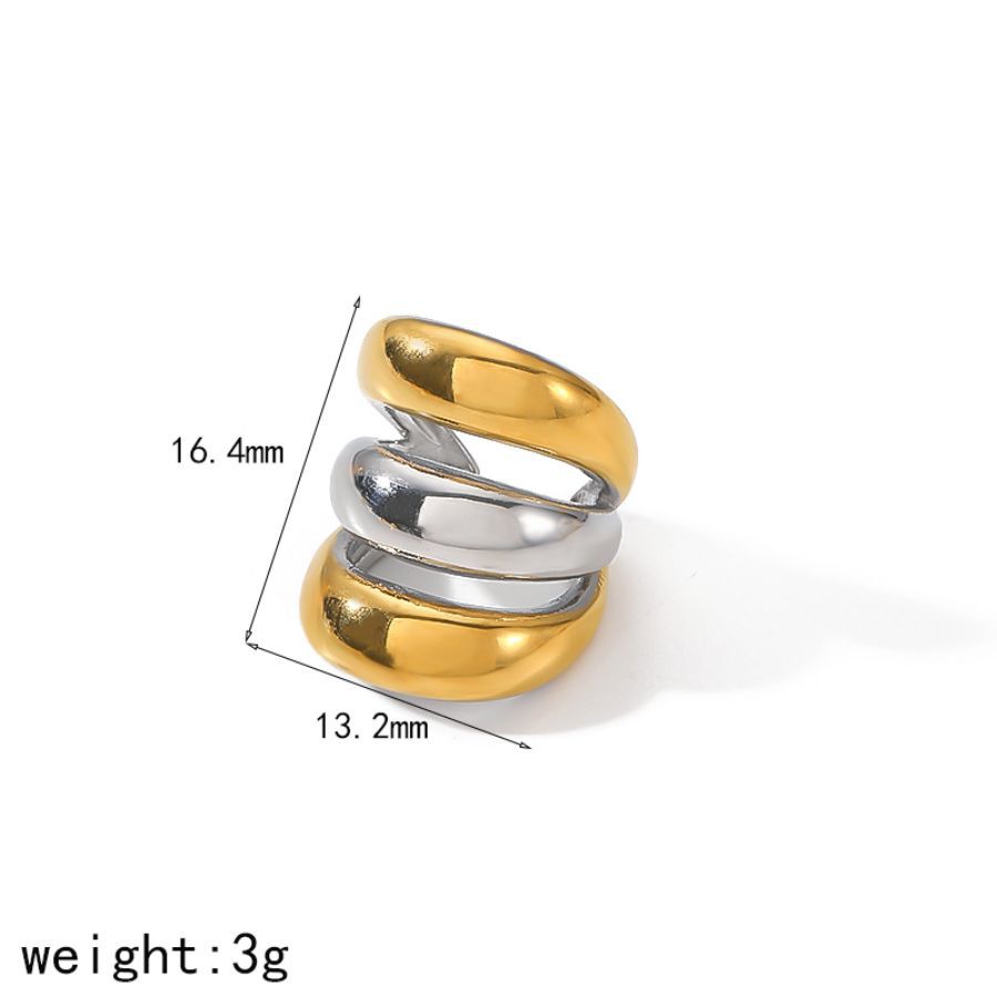 Transfronterizos nuevos ins viento red de titanio rojo abrazadera de orejas de acero sin agujeros de orejas de alta calidad de 18K oro abrazadera de orejas de acero inoxidable