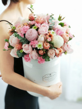 北京同城鲜花速递玫瑰花束韩式礼盒抱抱桶手提花篮生日情人节配送