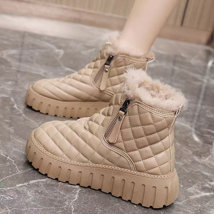 Stivali da neve antiscivolo da donna, nuovi stivali da neve invernali in velluto ispessito, stivali da donna in cotone caldo e resistente_voghion.com