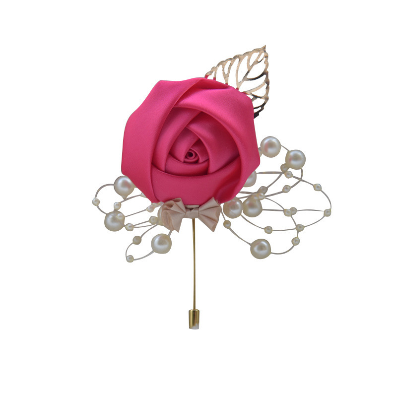 Broche al por mayor novio novia boda flor artificial ramillete broche flor artificial negocio fiesta suministros