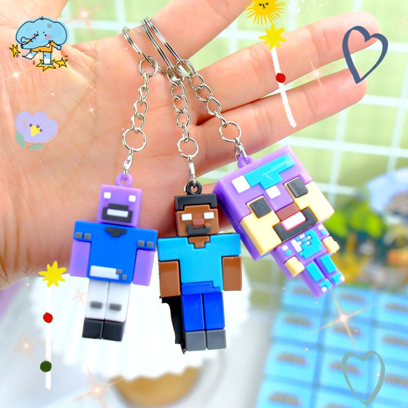 MC Minecraft 人形ペンダントブラインドボックススティーブキーホルダースクールバッグペンダント子供のホリデーギフトおもちゃ|undefined