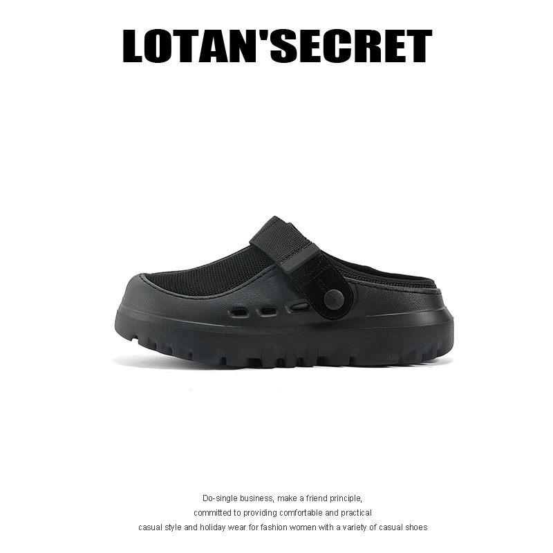 Домашняя обувь для женщин 2026 четыре сезона толстая подошва Баотоу сапоги-тапки ленивые сланцы наполовину- slip Birkenstocks повседневные сандалии