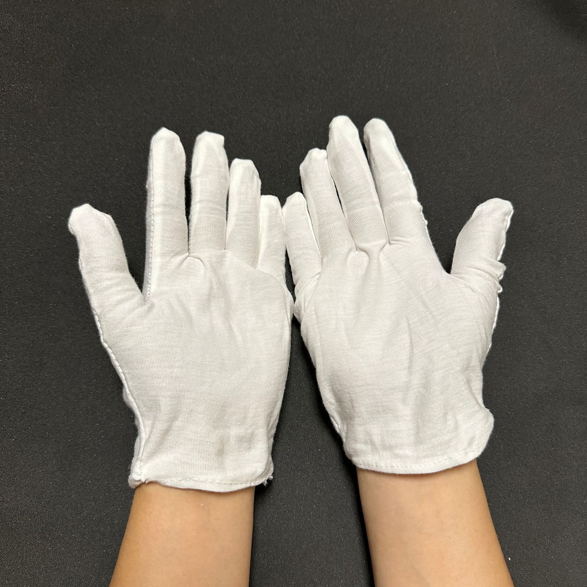 Guantes blancos de seguro laboral, inspección gruesa, juego literario, etiqueta, trabajo, cuentas, jersey de algodón puro, guantes de algodón de jardinería de calidad