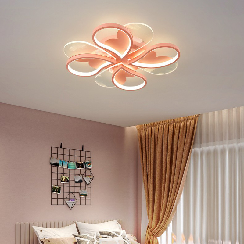Children's room love heart star feather Nordic girl Ins ceiling light wedding room heart-shaped minimalist modern living room lighting