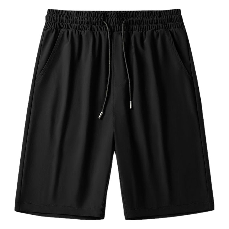 Pantalones cortos casuales de verano delgados de hombre pantalones deportivos sueltos de hombre gordo hielo negro cinco pantalones cortos de hombre