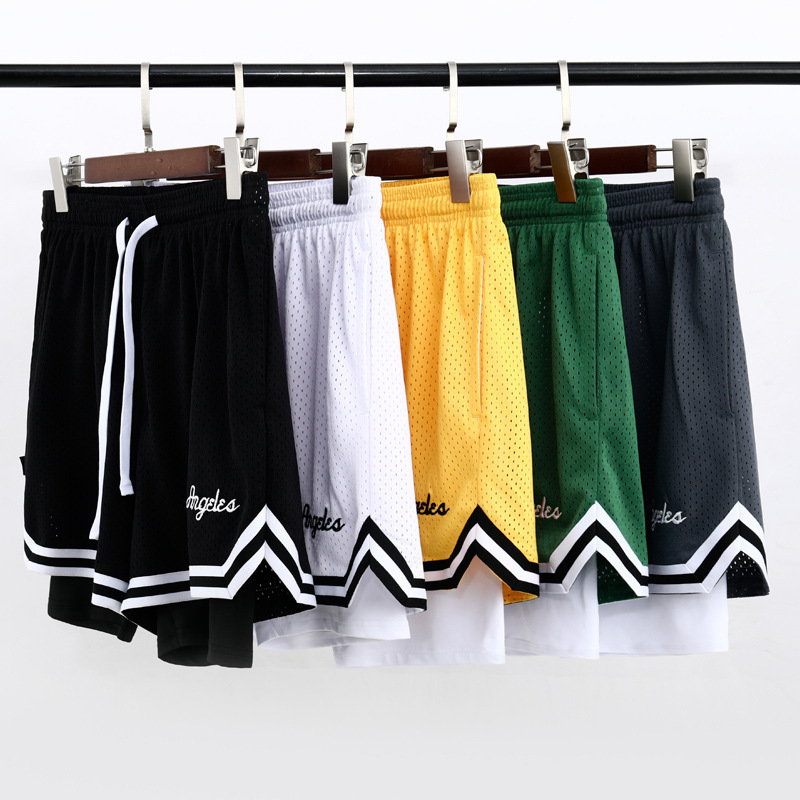 American Shorts Basketball Three-point Knee Sports Pants Summer Training Fitness Breathable Mesh Fake Two-piece Ball Pants American Shorts Basketball Three-point Knee Sports Pants Summer Training Fitness Breathable Mesh Fake Two-piece Ball Pants