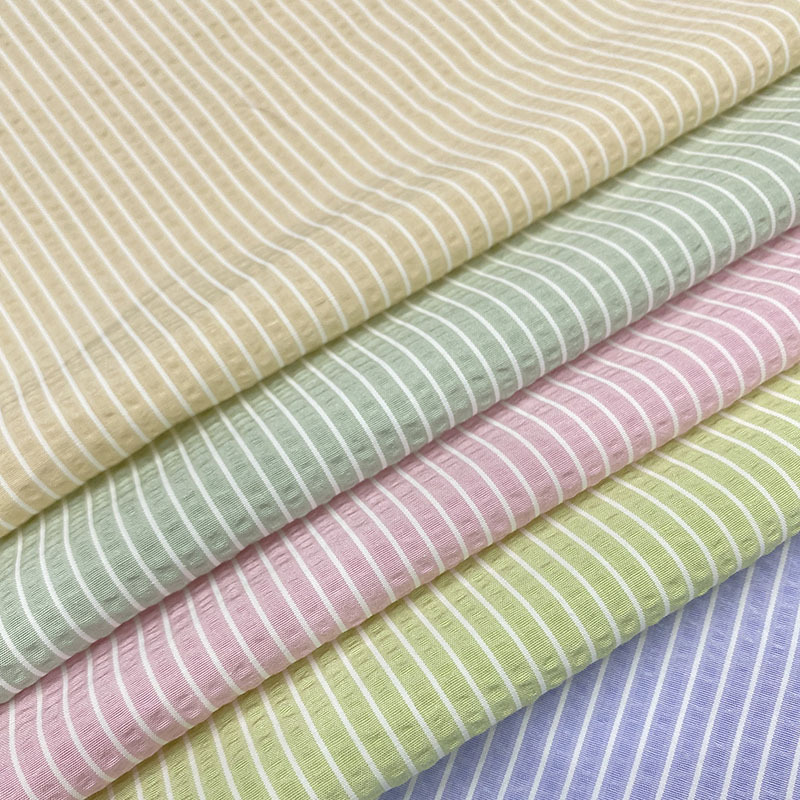 强肌理春夏款条纹衬衫连衣裙面料设计师首选现货供应