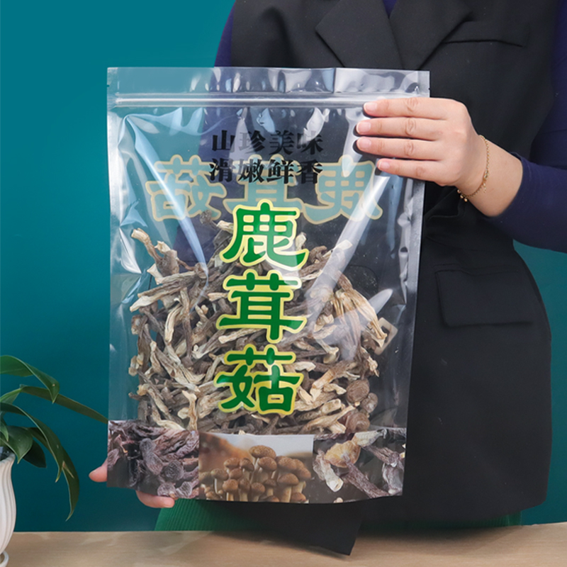 鹿茸菇包装袋250克500克批发菌菇袋子自封袋礼品袋密封袋定 制