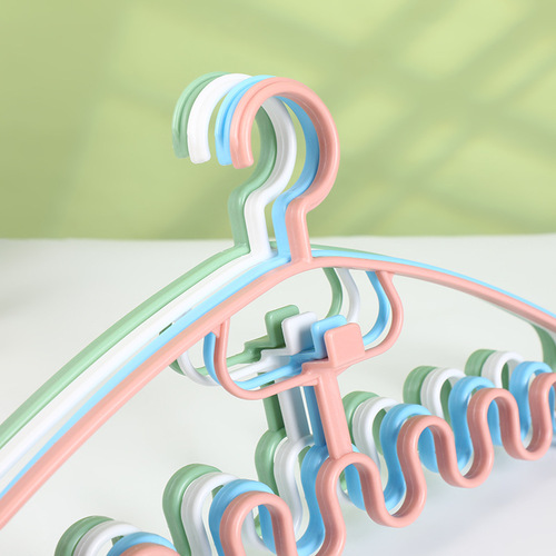 Wavy-shaped clothes hanger for home use, multifunctional wardrobe storage tool, simple underwear tie sling hanger