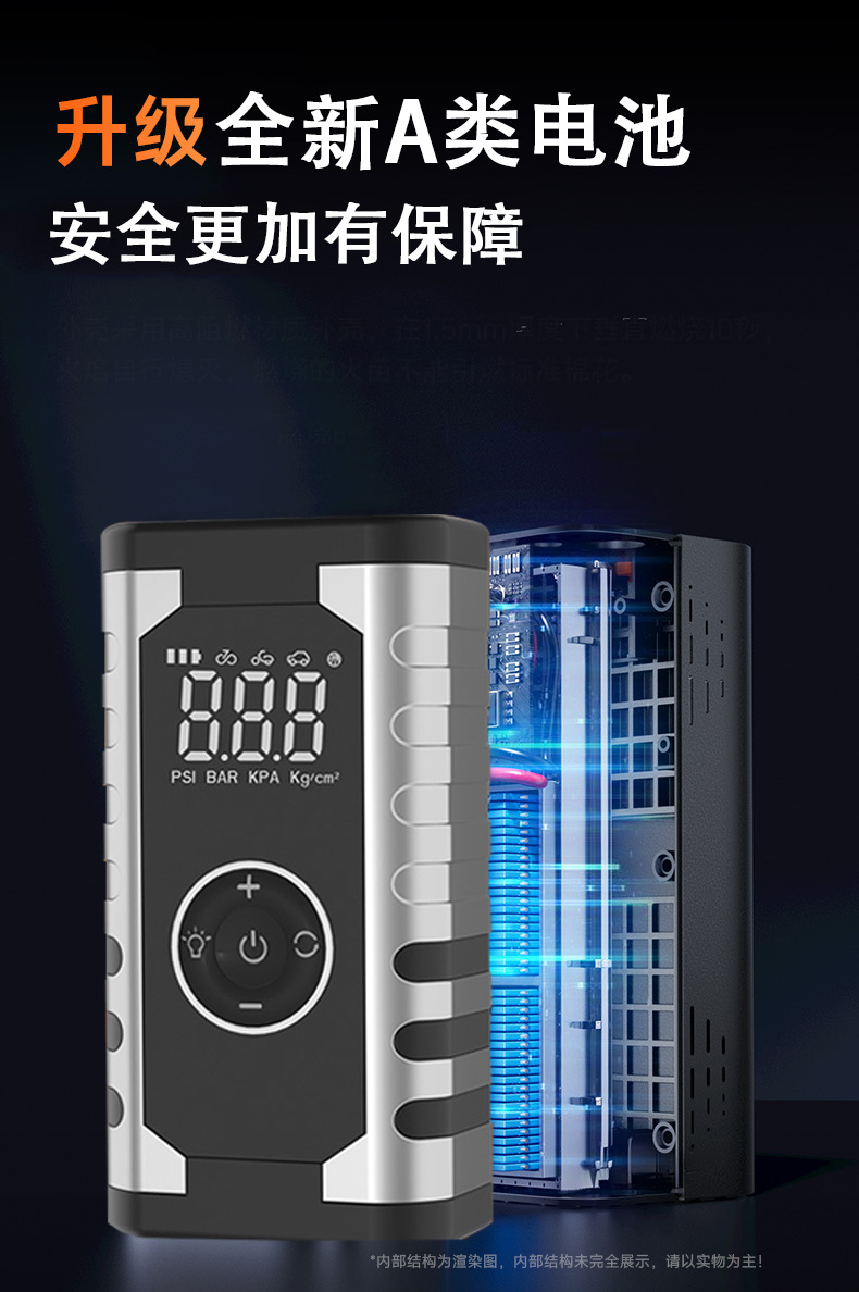 Car jump starter, air pump, emergency power supply, and portable tire inflator – a multi-functional device for powerful battery starting