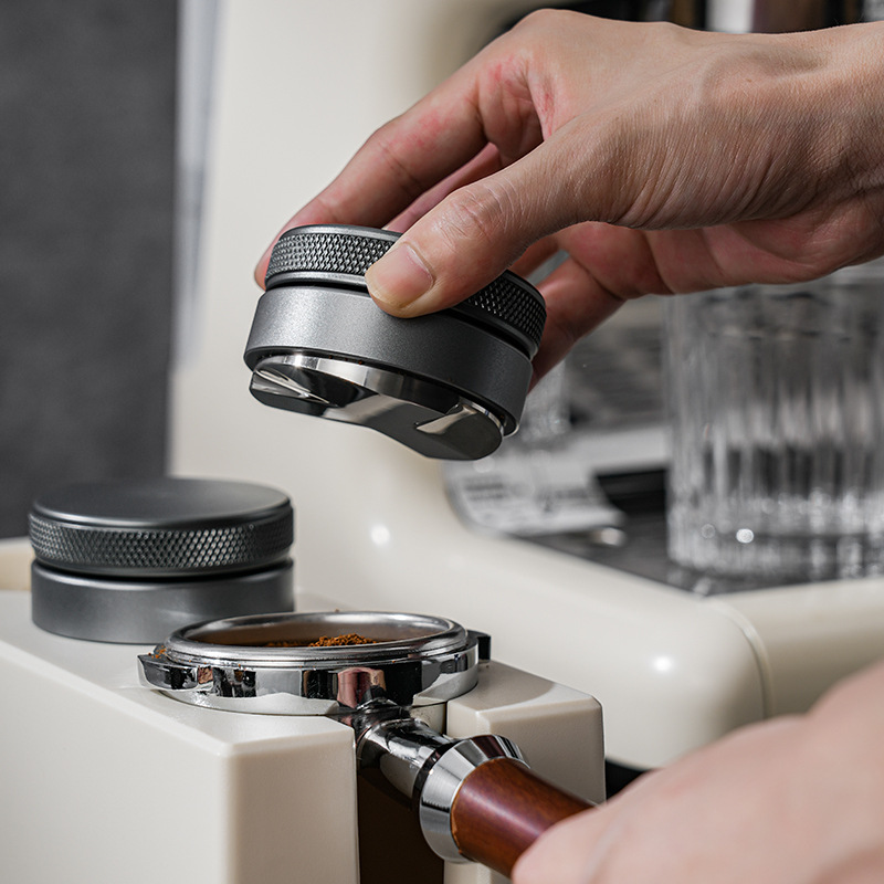 Stainless Steel Coffee Powderer Flat Bottom Three Pulp Powder Press Macaron Powder Hammer Gray Anti-slip51/53/58m