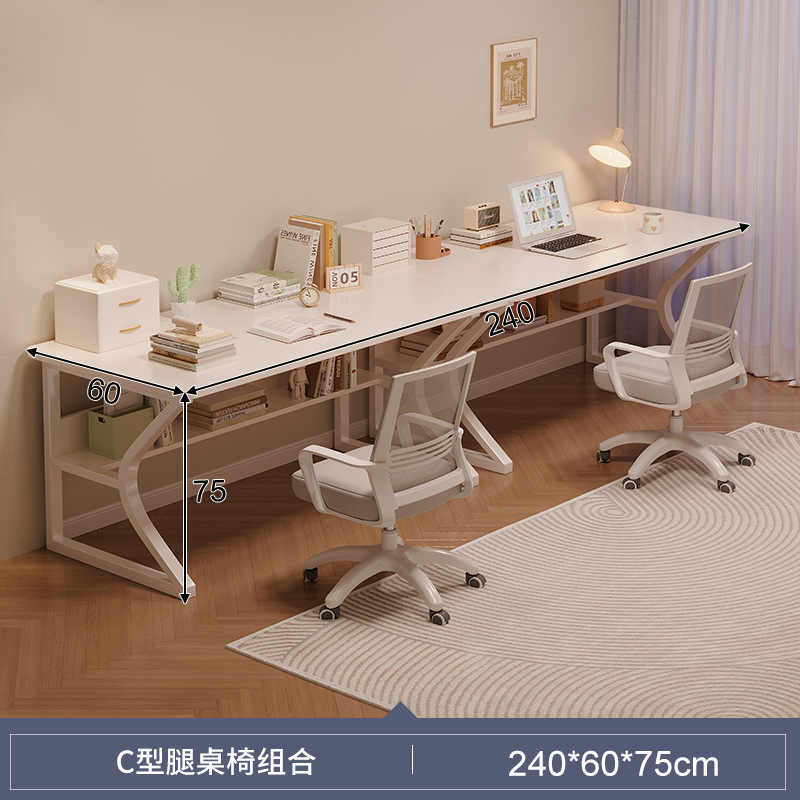 Mesa de computadora de dos personas mesa de escritorio para estudiantes de estudio en el hogar escritorio de dormitorio pequeño escritorio escritorio minimalista escritorio de oficina blanco