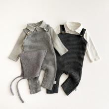 婴儿背带裤针织裤子春秋新生儿连体衣礼服男宝宝连体裤儿童背带裤