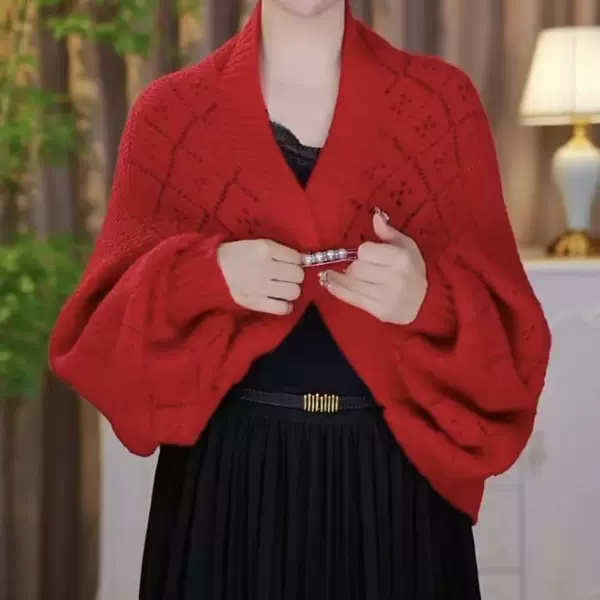 Spring 2025 New Knitted Dense Plaid Shawl, Fashionable and Versatile Neck Protector, Warm and Stylish Scarf with Cardigan