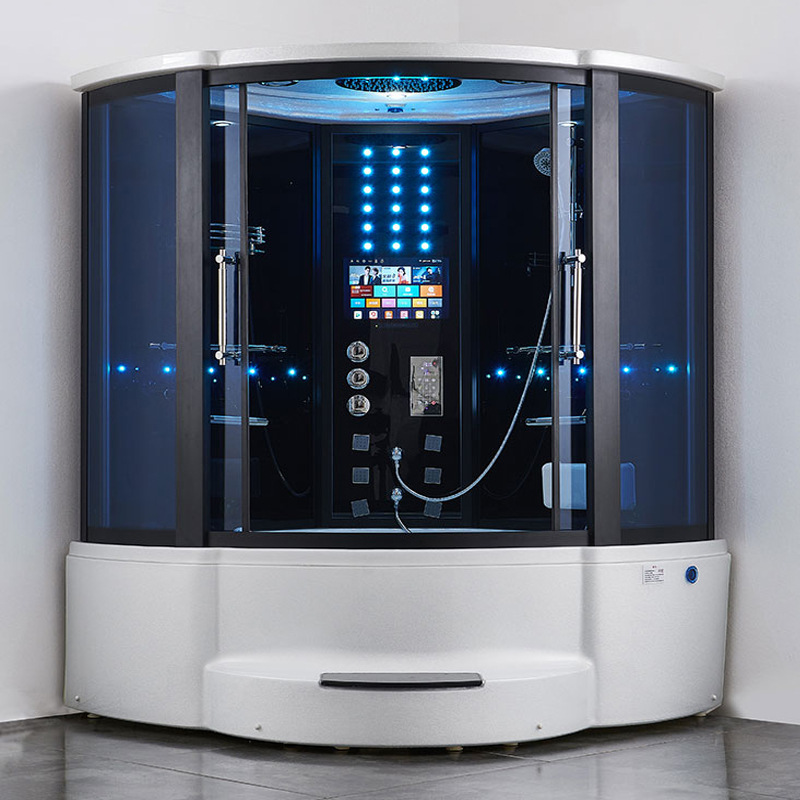 1,5 m masaje surf vapor húmedo de doble uso baño completo sala de vapor cuarto de ducha baño de vidrio sala de sauna