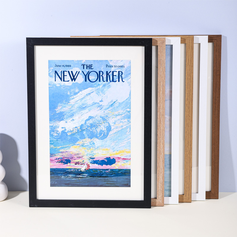 Wooden 6inch Photo Frame Tabletop Wall Hanging A3 A4 Paper Picture Frame 4-Open Self-Assembled Large-Size Oil Painting Frame 16inch