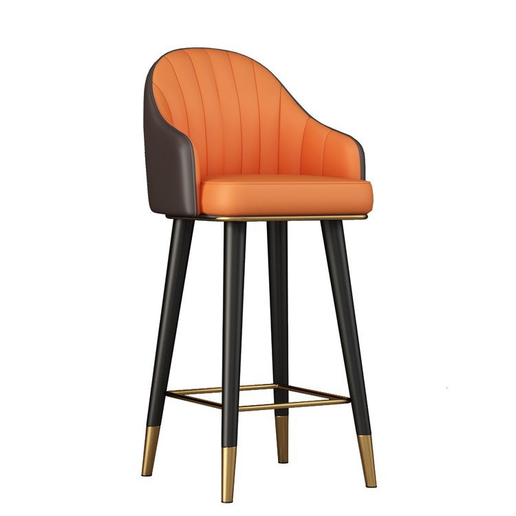 Silla de bar de lujo ligera, silla de cuatro patas, taburetes altos modernos y simples, cajero de bar, taburetes altos.