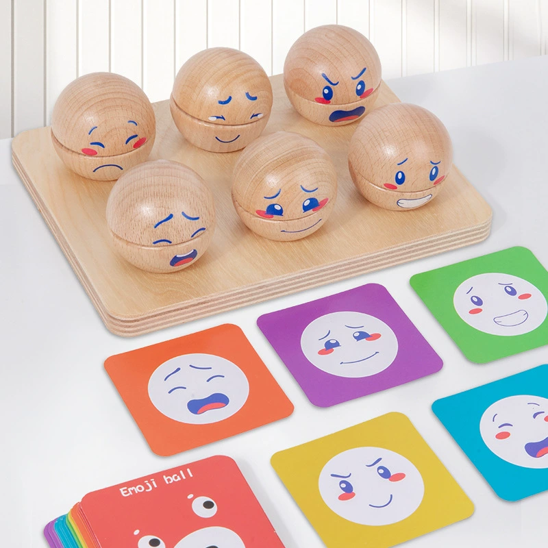 Деревянная игра «эмоции» с шариками и фишками