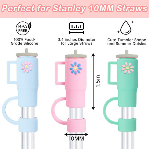 10mm Cup Style Food Grade Soft Silicone Straw Cap Tea Cup Reusable Straw Plug Dustproof Straw Cover