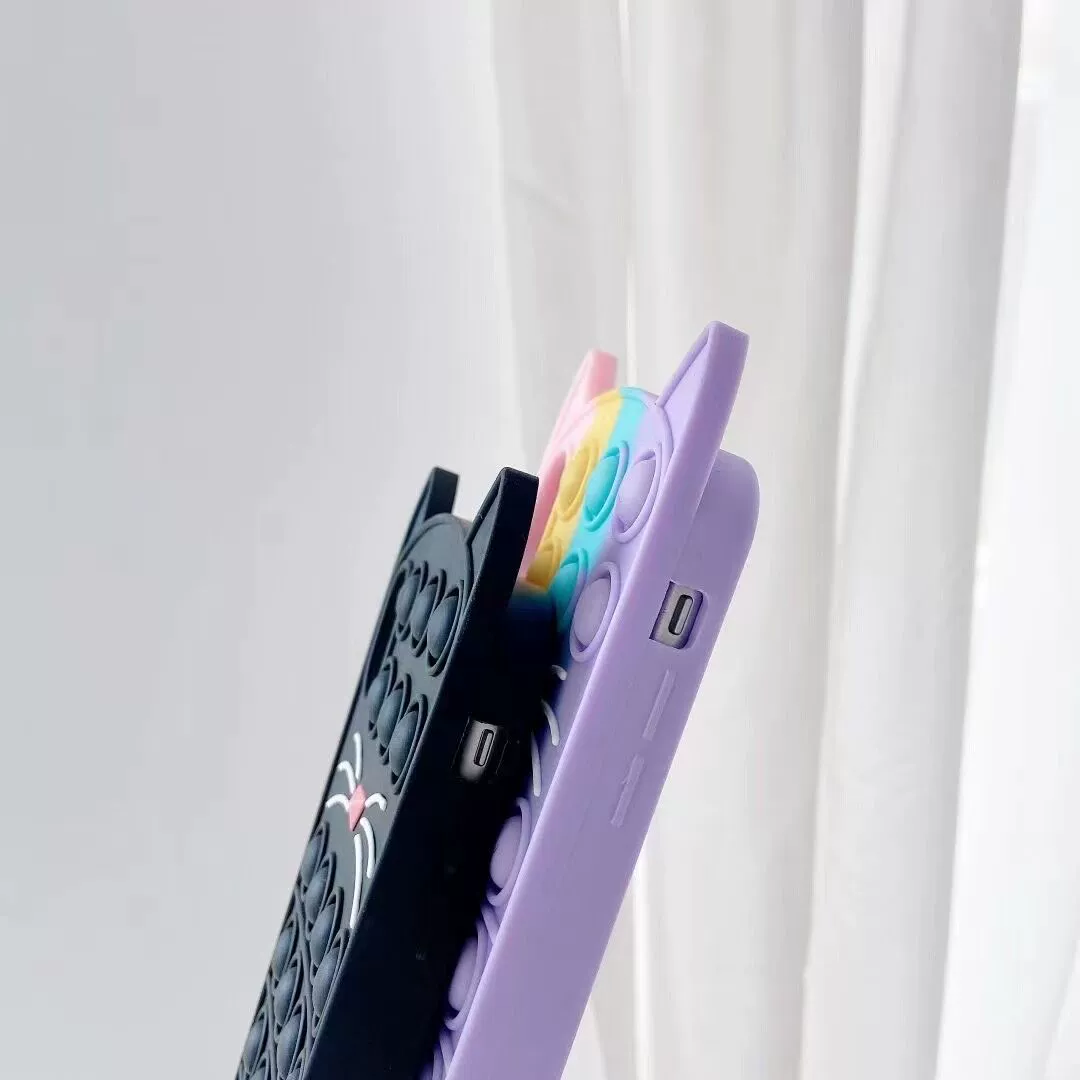 Phone case (Apple compatible) iPhone 13 Pro, silicone pop‑it cat bubble, fits multiple models
