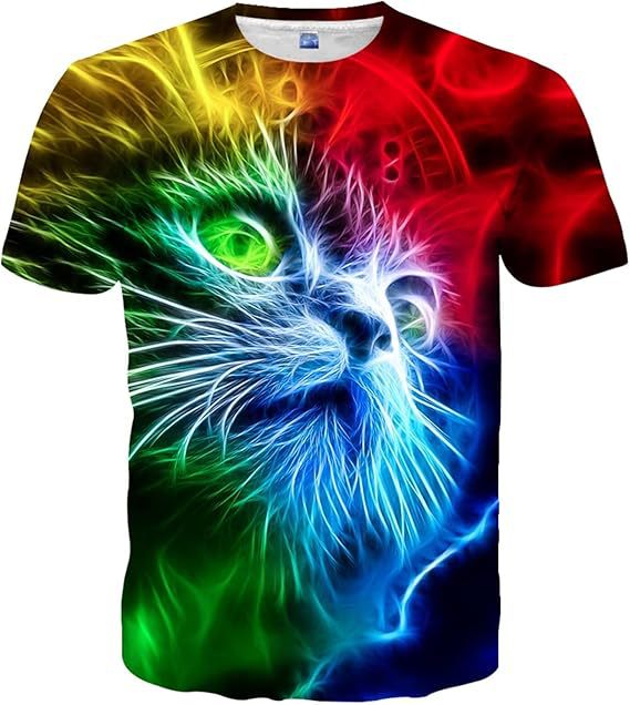 Venta caliente transfronteriza europea y americana impresión digital 3D para hombres, personalidad de la calle de verano, camiseta suelta de manga corta con cuello redondo transpirable