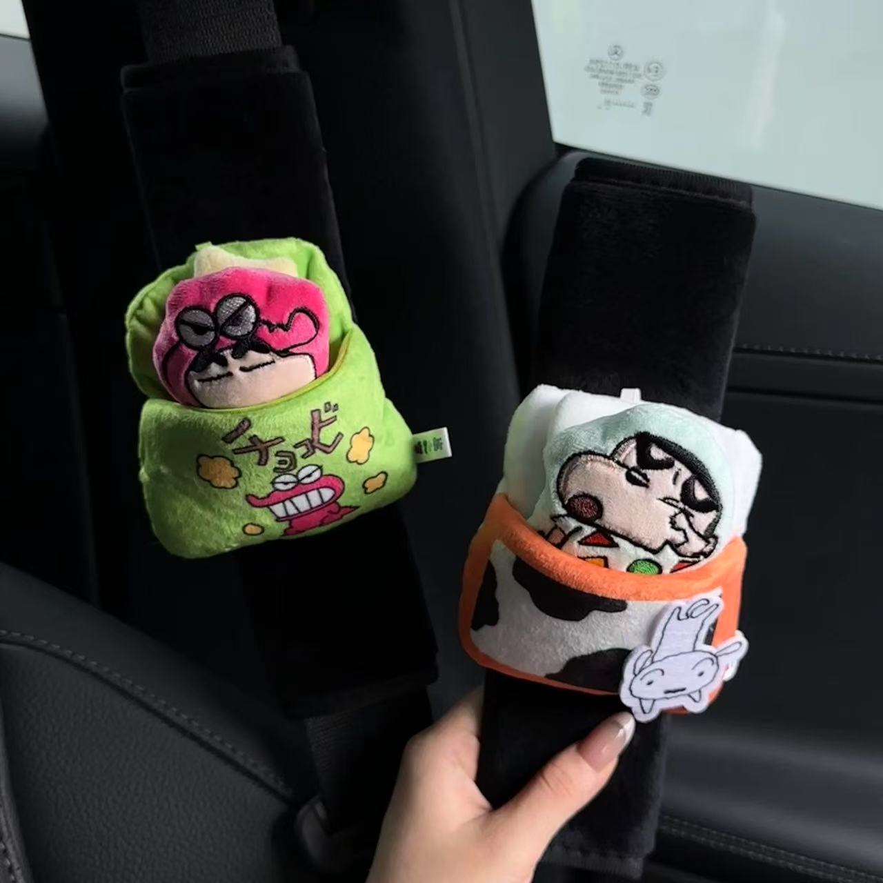 Crayon Shin-Chan Car Seat Belt Shoulder Cover Cute Cartoon Car Seat Belt Decorative Anti-Wear Clothing Protective Cover