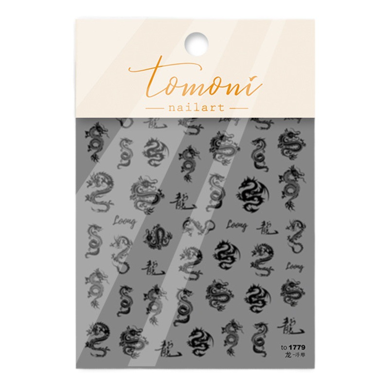 Tomoni alivio 1778 adhesivo caliente lindo uñas Pegatinas japonés 5d uñas pegatinas papel Dragón