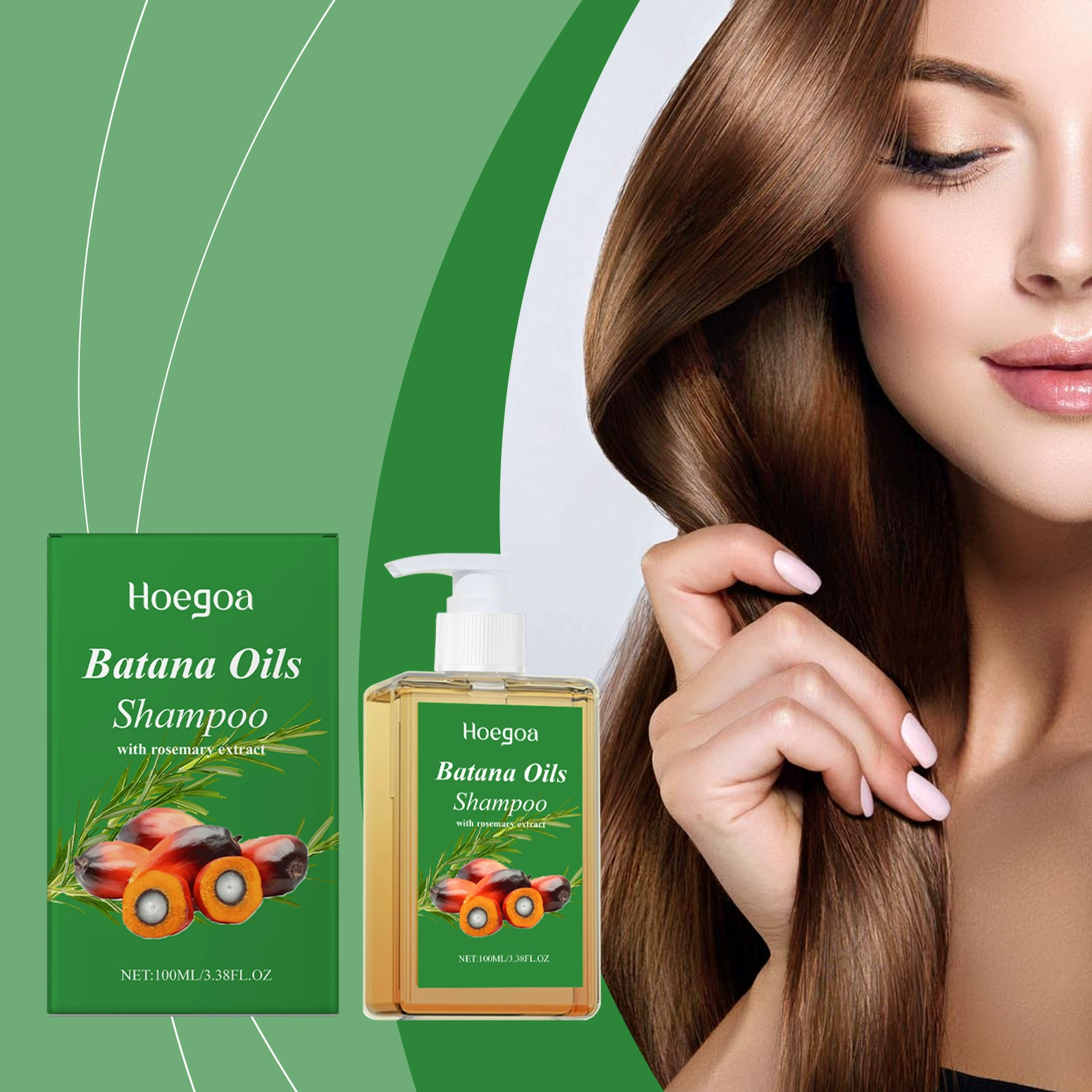 Шампунь для ухода за волосами Hoegoa Batana нежно питает и ухаживает за волосами, делая их легкими и гладкими, увлажняя и ухаживая за волосами.