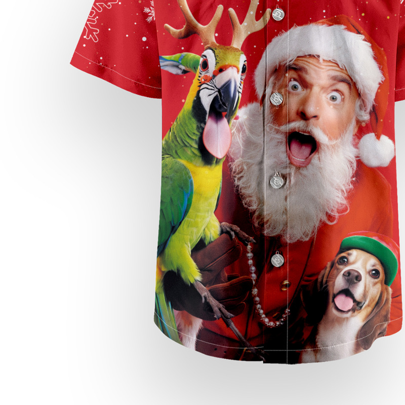 Christmas Hawaiian Shirt Christmas Tree Snowman Print Shirt Seaside Vacation Short-Sleeved Beach Shirt Men's Wholesale Christmas Hawaiian Shirt Christmas Tree Snowman Print Shirt Seaside Vacation Short-Sleeved Beach Shirt Men's Wholesale