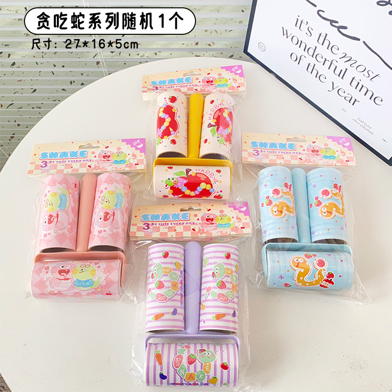 漫画粘毛器家庭用粘毛ロール筒ペット除毛器毛髪粘毛器引き裂くことができる紙が広い粘毛ロール|undefined