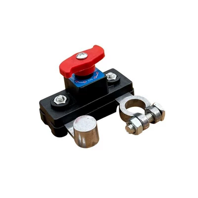 New Universal Car Battery Power-Off Switch, Pure Copper Anti-Leakage Switch for Trucks and Cars (Car on the line of fire) - zinc-alloy-red-knob-silver