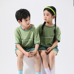 24兒童夏裝套裝新款親子短袖運動套裝休閒韓版男女童短袖T兩件套