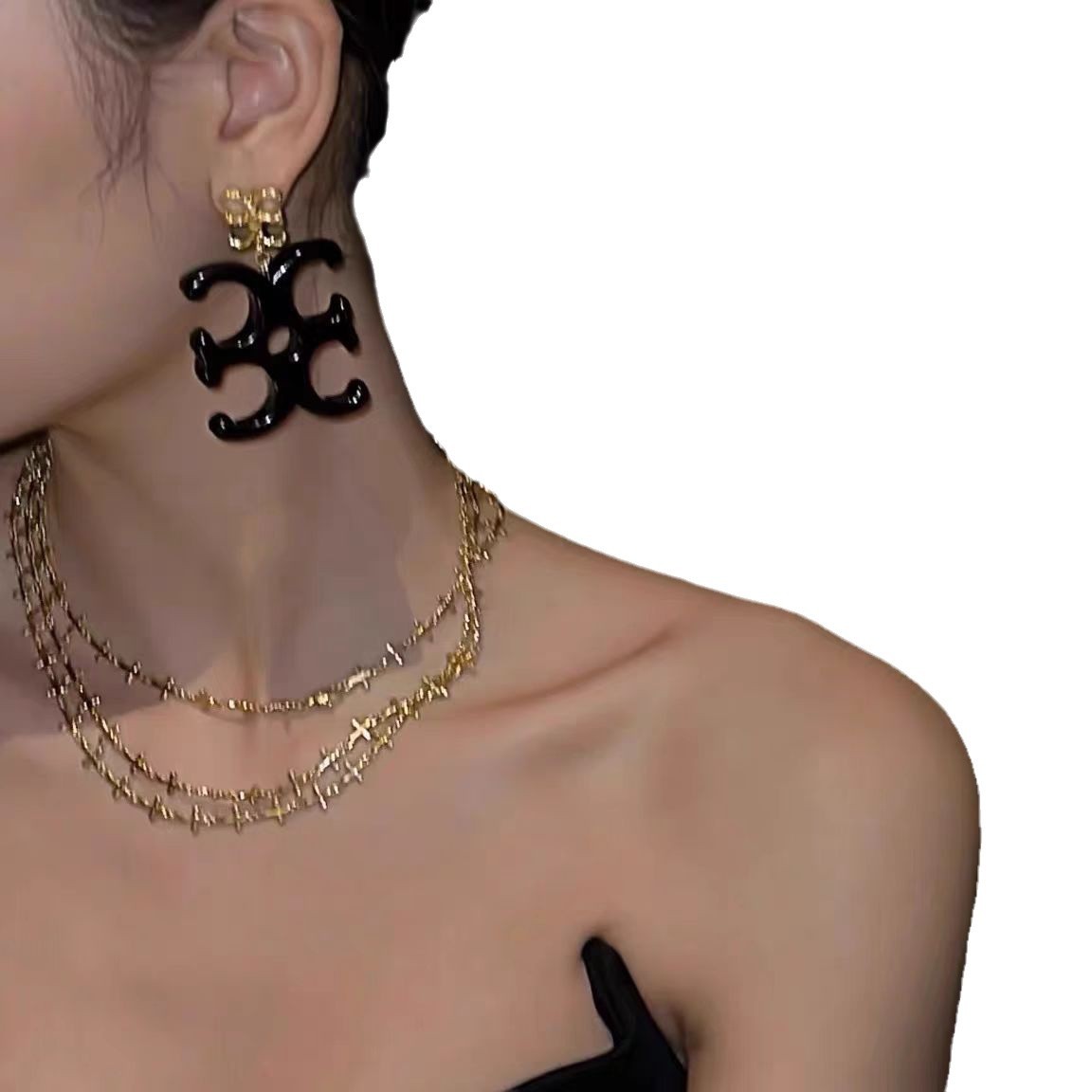 Elegant Long Sweater Necklace Gold Plated Versatile Fashion Chain_voghion.com