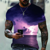 Summer big short sleeve T-shirt for leisure, 3D