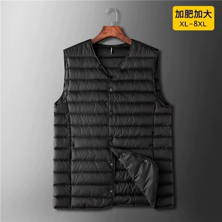 大码羽绒马甲现货 男式轻薄款羽绒背心V字领羽绒服坎肩羽绒内胆暖