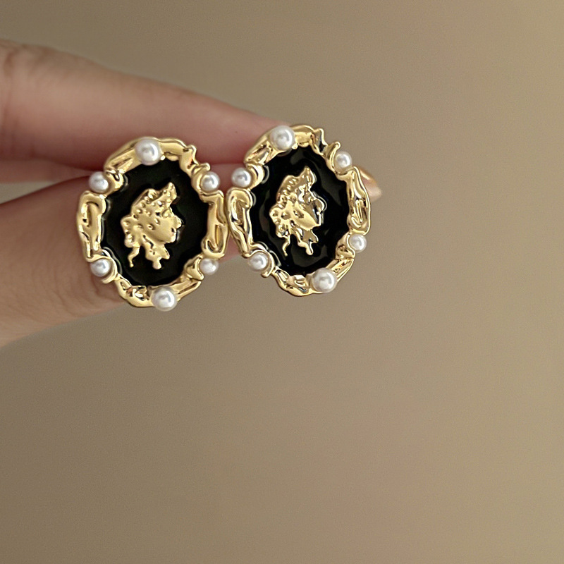 Aguja de plata vintage diamante perla arco flor pendientes francés de alto grado temperamento pendientes de moda al por mayor