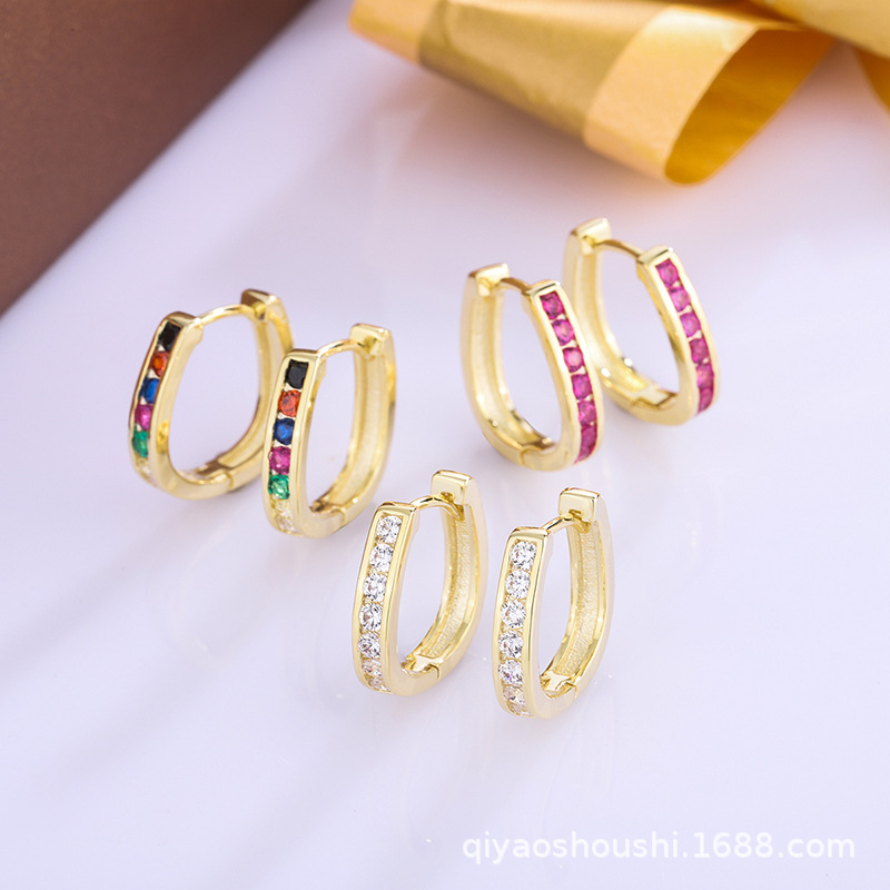 欧美跨境饰品女韩式小众创意设计镶钻耳扣女简约时尚个性耳圈耳扣