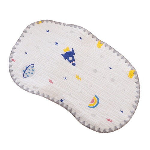 Infant Cloud Sheet Pillow, 10 Layers of 100% Cotton Gauze, Newborn Baby Pillow Case, Cartoon Anti-Spitting Up Children Absorbent Low Pillow