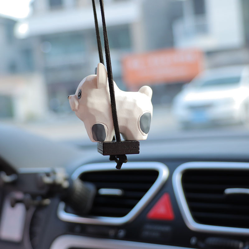5 Wood Carving Wind Dog Ornaments Resin Cartoon Doll Car Decorations Car Rearview Mirror Pendant Pendant
