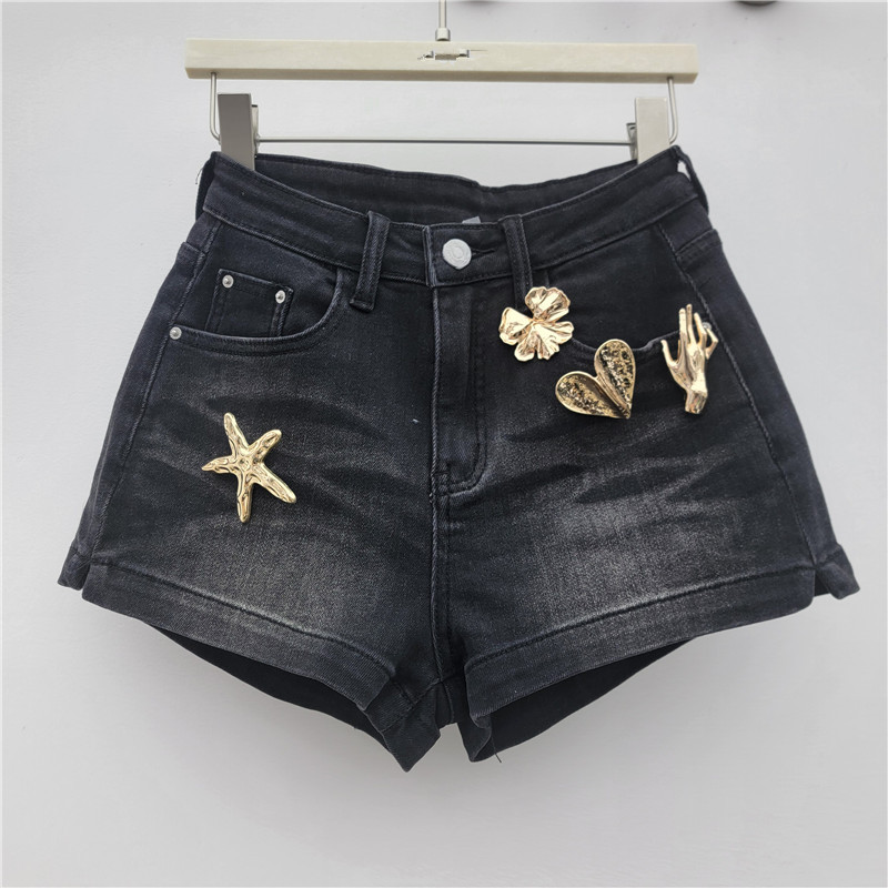 Pantalones Cortos de Mezclilla A-Line para Mujer Cintura Baja image 2
