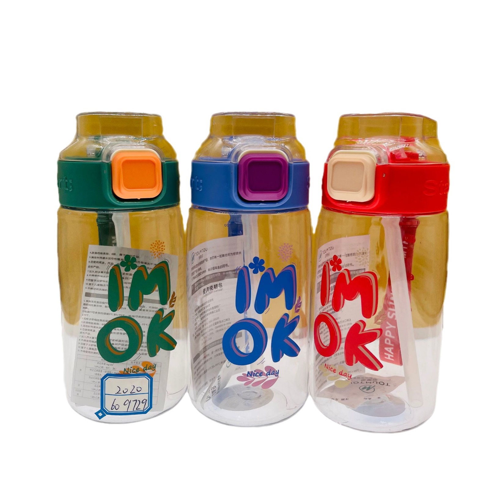 Dumedo 2022PC plástico taza de paja estudiante deportes al aire libre botella de agua portátil taza de agua taza de espacio fábrica al por mayor