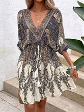 T 71314 V-Neck Bohemian Maxi Dress �������ǳ�ȹ �羳����