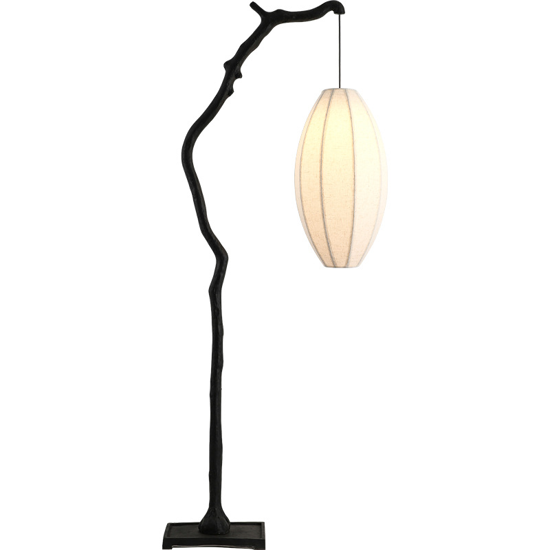 Decoración lámpara de piso estilo antiguo chino moderno Zen sala de té atmósfera retro dormitorio simple lámpara Zhongshan 522L