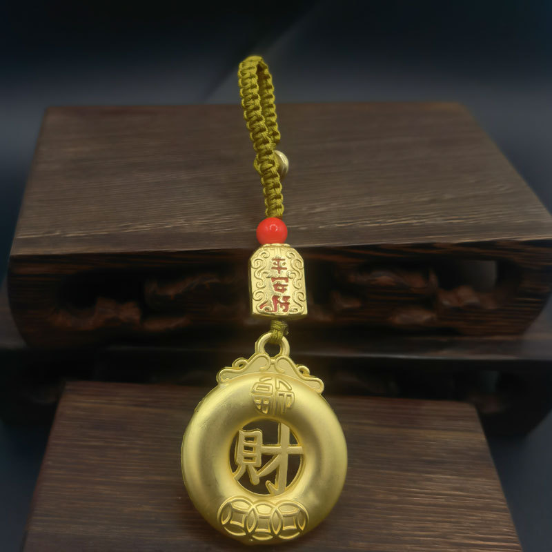 新しい国民トレンド絶妙なキーホルダー古代スタイルの安全ひょうたん車のキーホルダーペンダントユニセックス祝福ギフト|undefined