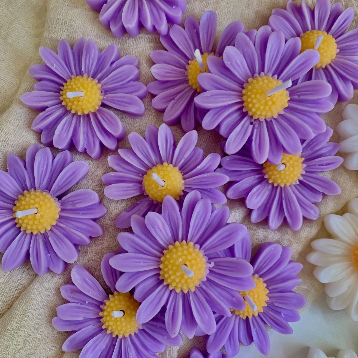 Vela aromática de margarida artesanal decoração e presente_voghion.com