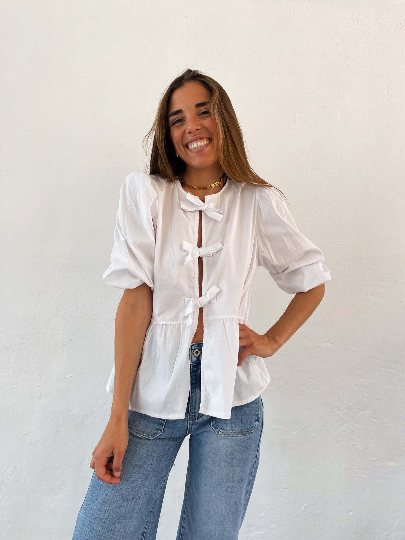 210g Weight Half Sleeve Sleeve Length Tie Placket Type Regular Sleeve Sleeve Type Polyester Fabric Type Regular Top Length Blouse Tops Type Holiday Occasion Round Neck Neckline Loose Fit Type Stripe Pattern Summer, Spring Season Women's Gender Streetwear Style Wholesale Women's Streetwear Stripe Half Sleeve Blouses 25