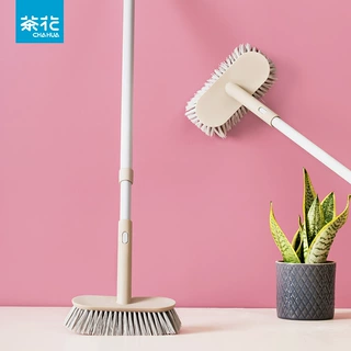 茶花长柄地刷卫生间刷地刷子清洁瓷砖硬毛洗地厕所浴室洗地便携