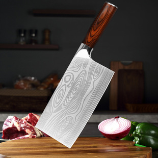 in stock Stainless Steel Kitchen Knife Household Sharp Slice Kitchen Knife Damascus Pattern Kitchen Knife Yangjiang Knife
