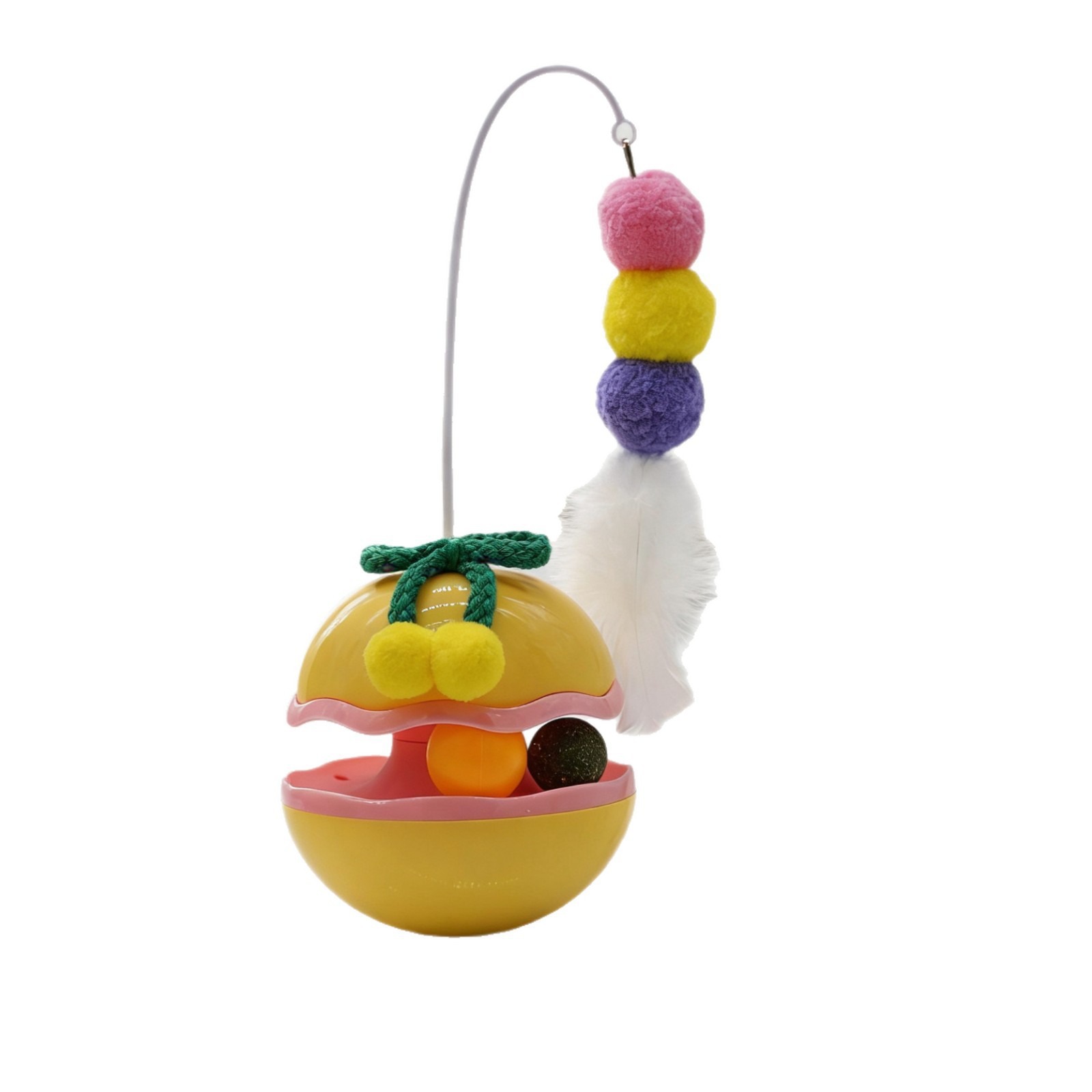 Juguete Tumbler con Plumas para Gatos de Plástico, Interactivo, para Interior