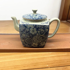 老陶泥萬花漢瓦壺陶瓷泡茶壺功夫茶具仿古青花茶壺高端茶器家用壺